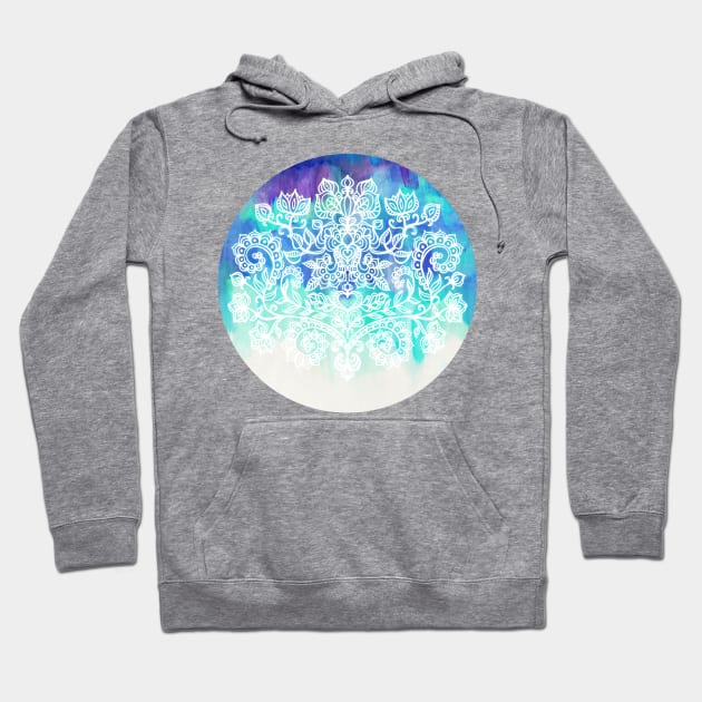 Indigo & Aqua Abstract Hoodie by micklyn